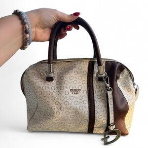 Guess Cream and Brown Satchel